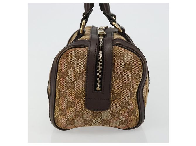 Borsa Boston Mini GG Canvas Gucci Beige Oro 269876 Auth 175892 D'oro - vista 5