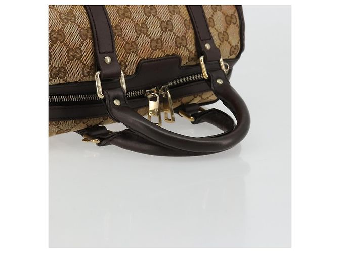 Borsa Boston Mini GG Canvas Gucci Beige Oro 269876 Auth 175892 D'oro - vista 7