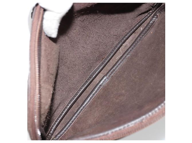 LOEWE Bolsa de Ombro Anagram Couro Marrom Dourado Auth bs34530 - vista 11