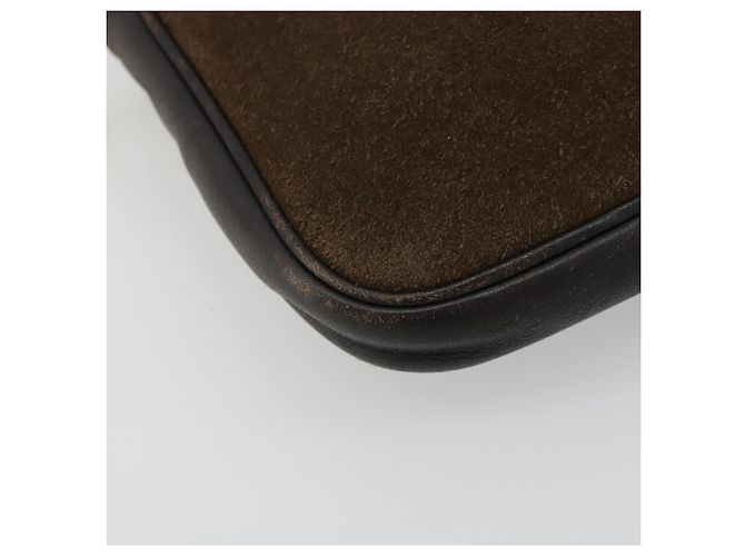 LOEWE Bolsa de Ombro Anagram Couro Marrom Dourado Auth bs34530 - vista 15