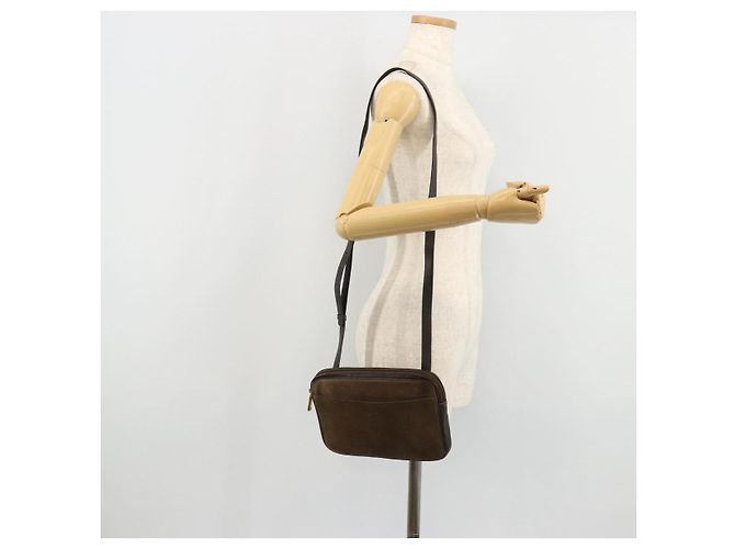 LOEWE Bolsa de Ombro Anagram Couro Marrom Dourado Auth bs34530 - vista 19