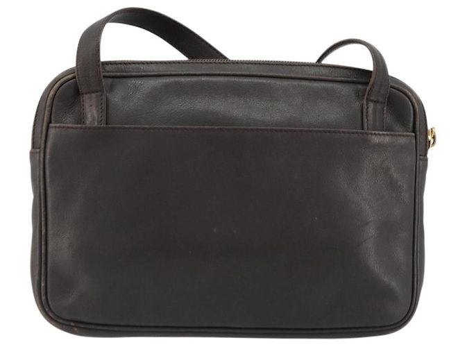 LOEWE Bolsa de Ombro Anagram Couro Marrom Dourado Auth bs34530 - vista 2