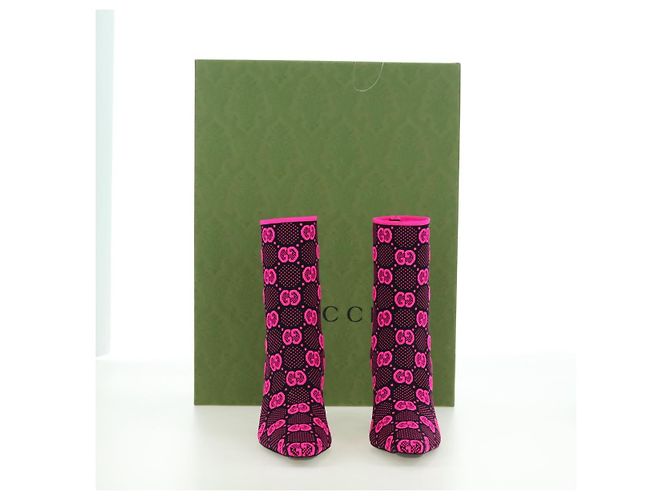 Botas GG Canvas GUCCI 34 Rosa Auth 176875M - vista 18