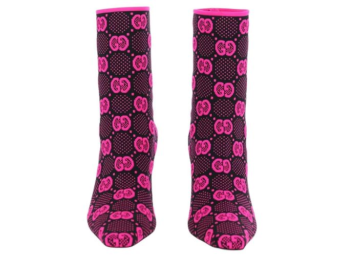 Botas GG Canvas GUCCI 34 Rosa Auth 176875M - vista 2