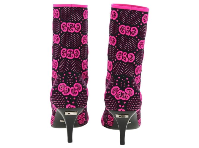 Botas GG Canvas GUCCI 34 Rosa Auth 176875M - vista 3