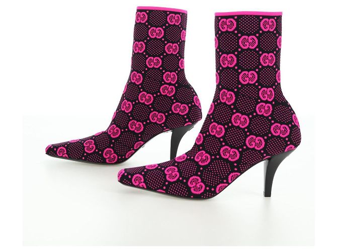 Botas GG Canvas GUCCI 34 Rosa Auth 176875M - vista 4