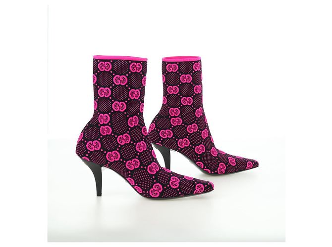 Botas GG Canvas GUCCI 34 Rosa Auth 176875M - vista 5