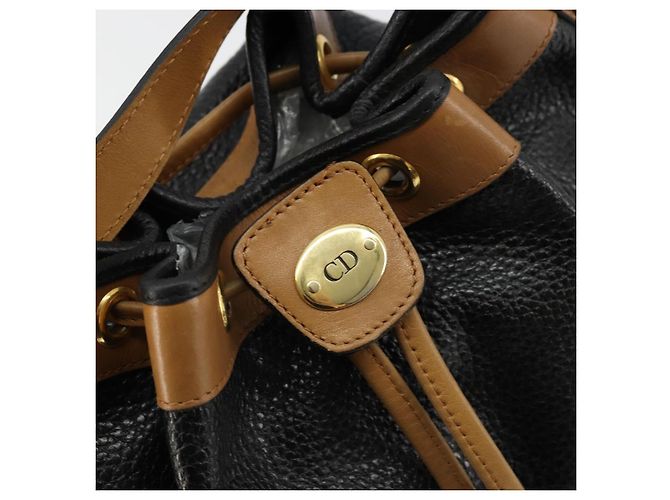 Borsa a Spalla Christian Dior in Pelle Nera Oro Auth bs34533 Nero D'oro - vista 14