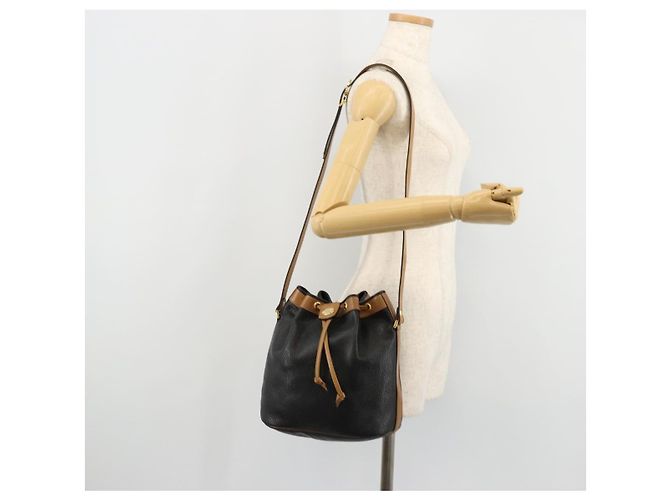 Borsa a Spalla Christian Dior in Pelle Nera Oro Auth bs34533 Nero D'oro - vista 22