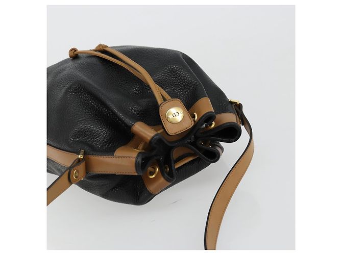 Borsa a Spalla Christian Dior in Pelle Nera Oro Auth bs34533 Nero D'oro - vista 6