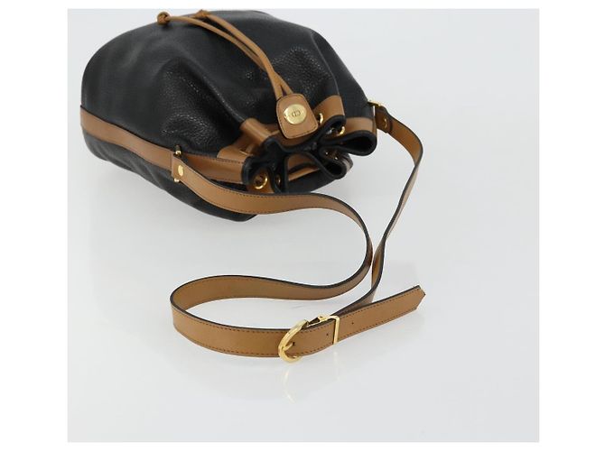 Borsa a Spalla Christian Dior in Pelle Nera Oro Auth bs34533 Nero D'oro - vista 7