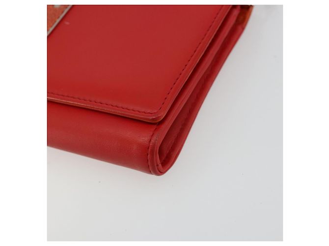 Borsa a catena Diorama in pelle arancione e argento Christian Dior Auth ka4061A - vista 10