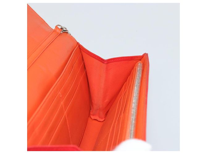 Borsa a catena Diorama in pelle arancione e argento Christian Dior Auth ka4061A - vista 18