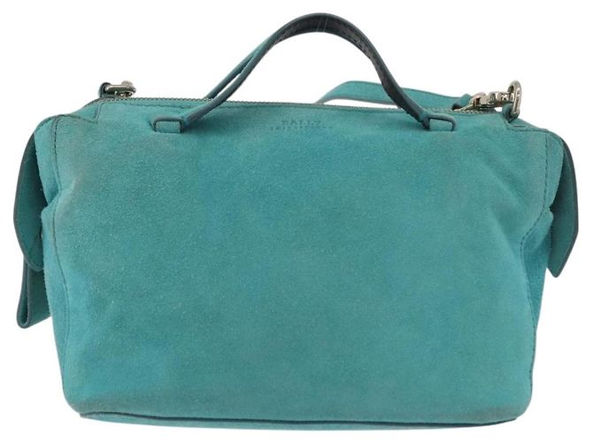 BALLY Borsa a mano in suede 2 vie Azzurro chiaro Oro Auth 177158A D'oro Blu chiaro - vista 13