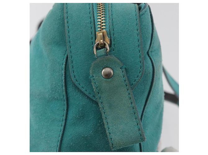 BALLY Borsa a mano in suede 2 vie Azzurro chiaro Oro Auth 177158A D'oro Blu chiaro - vista 18