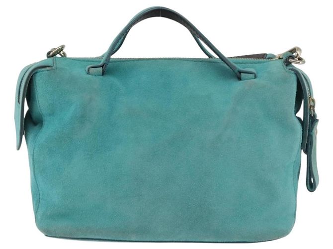 BALLY Borsa a mano in suede 2 vie Azzurro chiaro Oro Auth 177158A D'oro Blu chiaro - vista 2