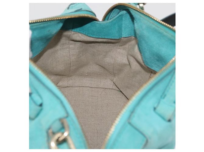 BALLY Borsa a mano in suede 2 vie Azzurro chiaro Oro Auth 177158A D'oro Blu chiaro - vista 22