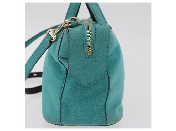 BALLY Borsa a mano in suede 2 vie Azzurro chiaro Oro Auth 177158A D'oro Blu chiaro - vista 3