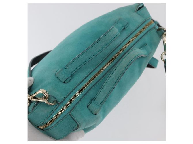 BALLY Borsa a mano in suede 2 vie Azzurro chiaro Oro Auth 177158A D'oro Blu chiaro - vista 6