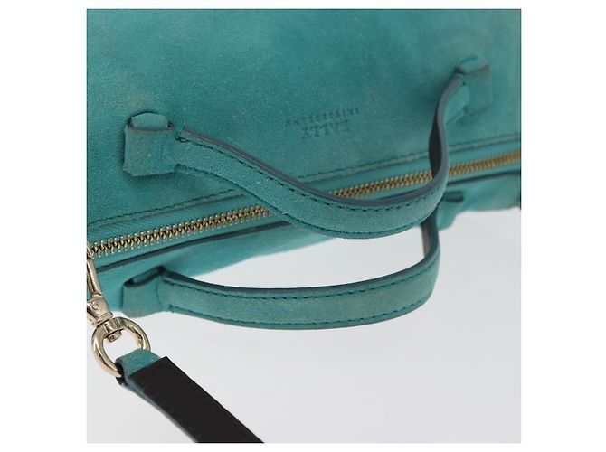 BALLY Borsa a mano in suede 2 vie Azzurro chiaro Oro Auth 177158A D'oro Blu chiaro - vista 7