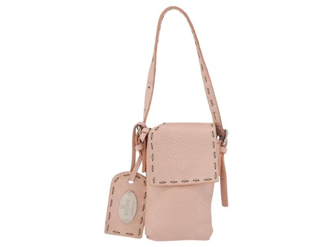 Fendi Pochette Celeria in pelle rosa argento Auth 176901A - vista 13