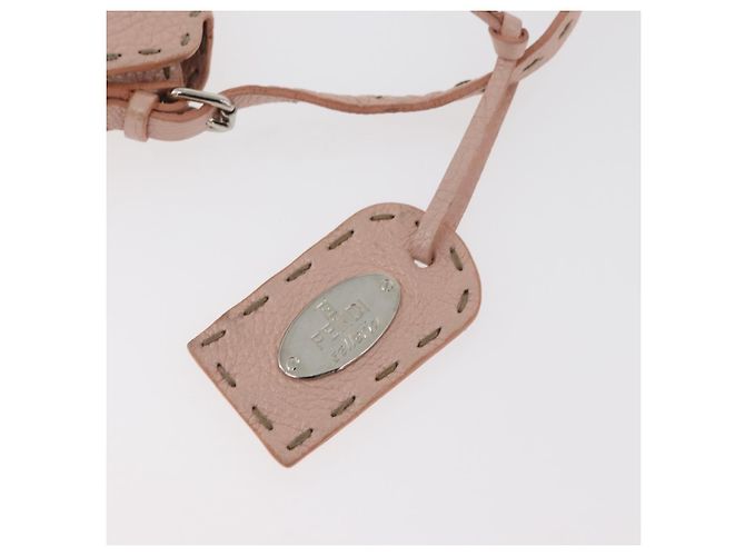 Fendi Pochette Celeria in pelle rosa argento Auth 176901A - vista 17