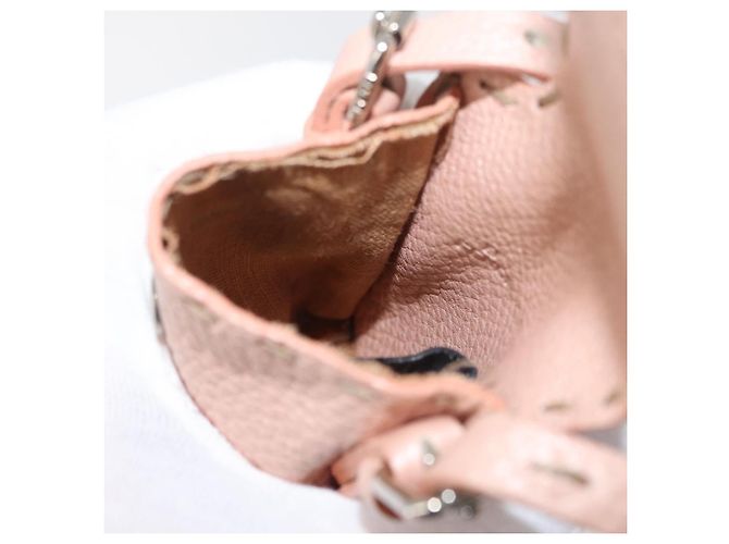 Fendi Pochette Celeria in pelle rosa argento Auth 176901A - vista 19