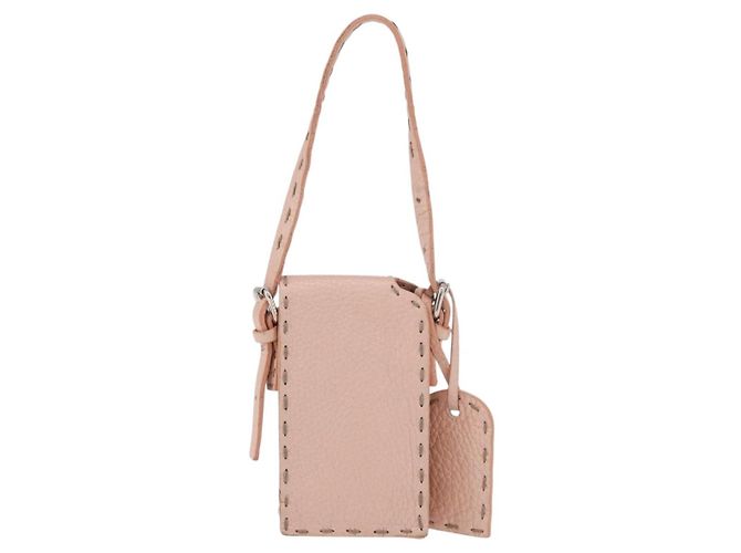 Fendi Pochette Celeria in pelle rosa argento Auth 176901A - vista 2