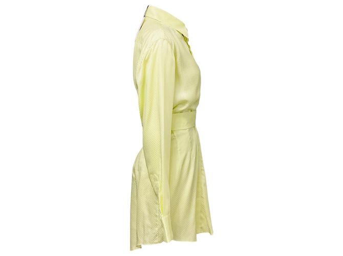 Autre Marque Brandon Maxwell Honeydew / Hellgrünes Vera Gürteldress Mini Kleid - Ansicht 2