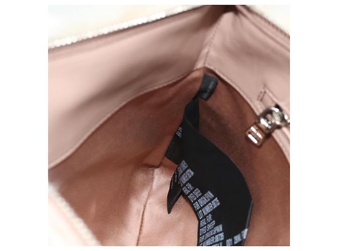 Borsa a Spalla Miu Miu con Catena in Pelliccia Rosa Bianco Verde Auth 168873A - vista 20