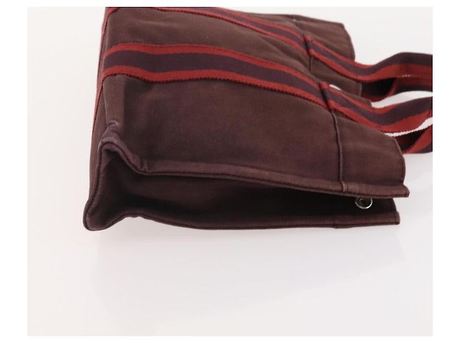 Hermès HERMES Borsa Fourre Tout PM in Tela 2 Set Grigio Bordeaux Auth BA12167 Marrone Bordò - vista 12
