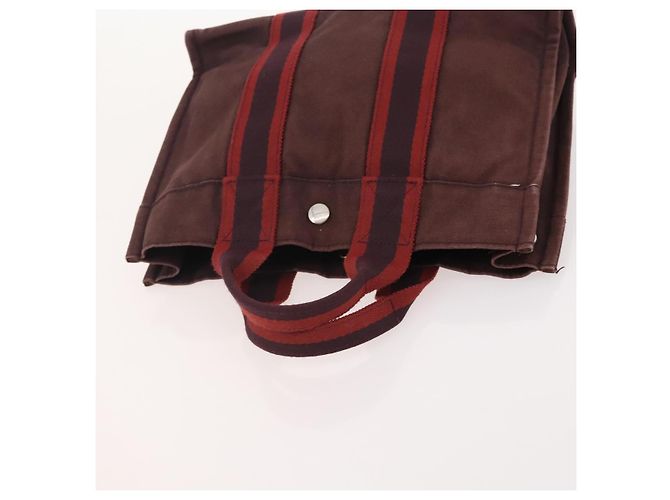 Hermès HERMES Borsa Fourre Tout PM in Tela 2 Set Grigio Bordeaux Auth BA12167 Marrone Bordò - vista 13