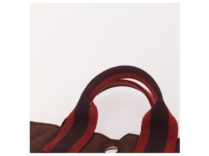 Hermès HERMES Borsa Fourre Tout PM in Tela 2 Set Grigio Bordeaux Auth BA12167 Marrone Bordò - vista 14