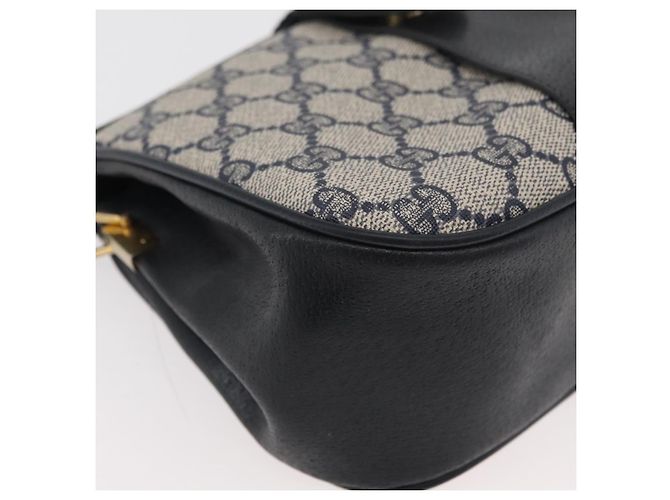 Borsa a Spalla Gucci GG Supreme Sherry Line PVC Blu Navy Oro 10 02 024 Auth 177436 D'oro - vista 10