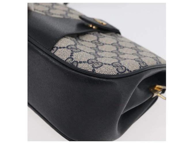 Borsa a Spalla Gucci GG Supreme Sherry Line PVC Blu Navy Oro 10 02 024 Auth 177436 D'oro - vista 11