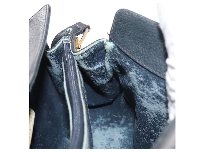 Borsa a Spalla Gucci GG Supreme Sherry Line PVC Blu Navy Oro 10 02 024 Auth 177436 D'oro - vista 21