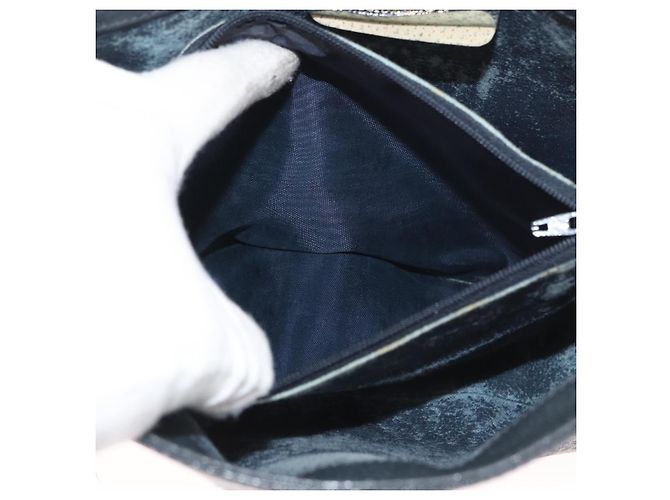 Borsa a Spalla Gucci GG Supreme Sherry Line PVC Blu Navy Oro 10 02 024 Auth 177436 D'oro - vista 23