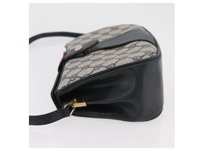 Borsa a Spalla Gucci GG Supreme Sherry Line PVC Blu Navy Oro 10 02 024 Auth 177436 D'oro - vista 5