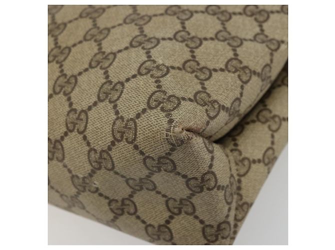 Borsa tote Gucci GG Supreme Web Sherry Line in PVC beige e oro 39 02 091 Auth bs34492 D'oro - vista 10