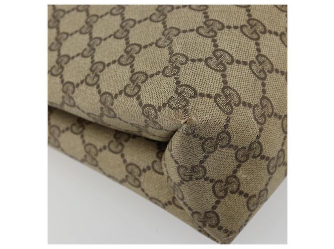 Borsa tote Gucci GG Supreme Web Sherry Line in PVC beige e oro 39 02 091 Auth bs34492 D'oro - vista 11