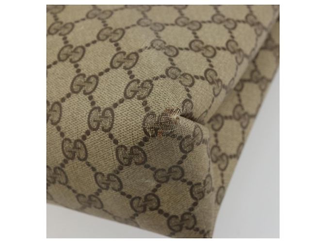 Borsa tote Gucci GG Supreme Web Sherry Line in PVC beige e oro 39 02 091 Auth bs34492 D'oro - vista 12