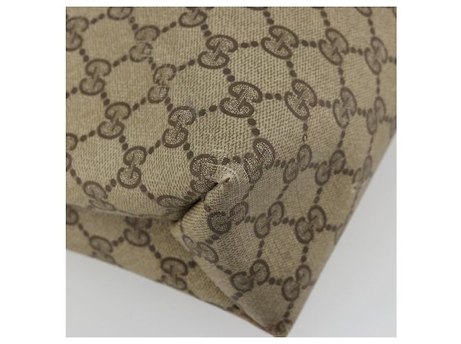 Borsa tote Gucci GG Supreme Web Sherry Line in PVC beige e oro 39 02 091 Auth bs34492 D'oro - vista 13