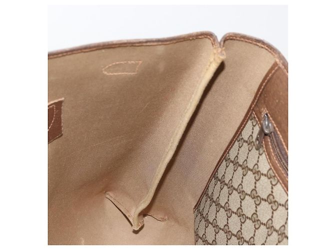 Borsa tote Gucci GG Supreme Web Sherry Line in PVC beige e oro 39 02 091 Auth bs34492 D'oro - vista 18