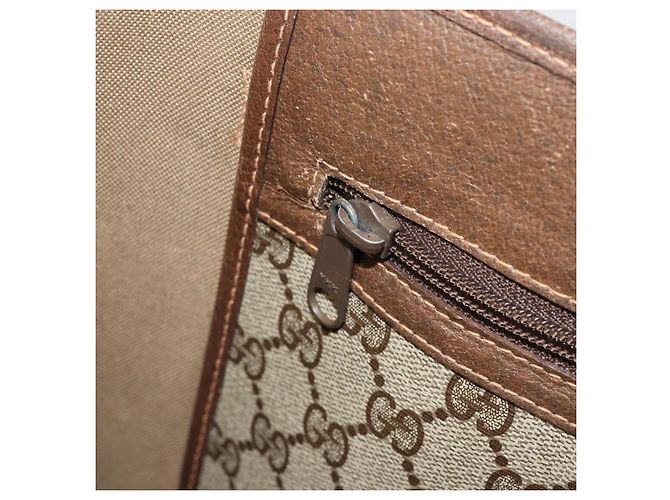 Borsa tote Gucci GG Supreme Web Sherry Line in PVC beige e oro 39 02 091 Auth bs34492 D'oro - vista 19