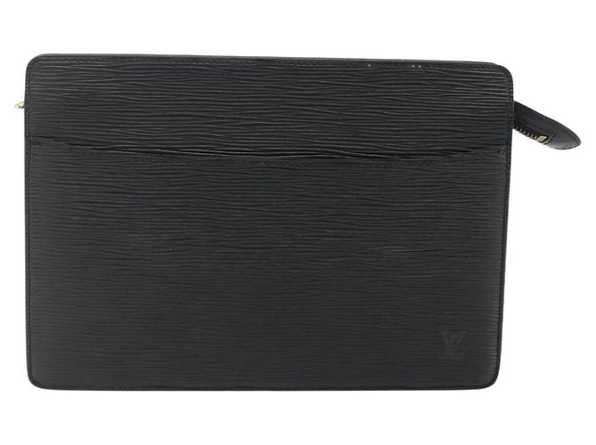 LOUIS VUITTON Pochette Uomo Epi Borsa Clutch Nera M52522 LV Auth ep14034 Nero - vista 13