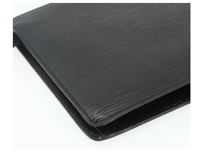 LOUIS VUITTON Pochette Uomo Epi Borsa Clutch Nera M52522 LV Auth ep14034 Nero - vista 16
