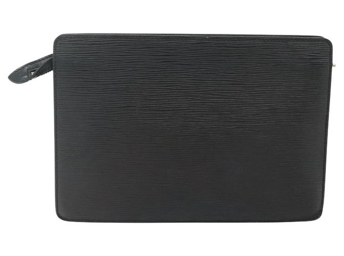 LOUIS VUITTON Pochette Uomo Epi Borsa Clutch Nera M52522 LV Auth ep14034 Nero - vista 2