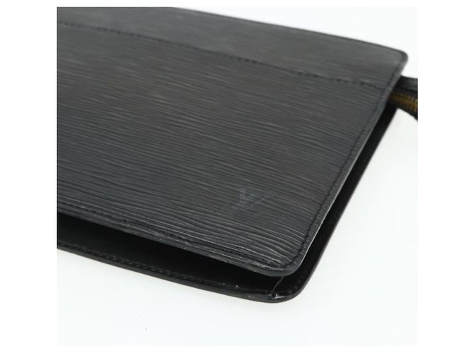 LOUIS VUITTON Pochette Uomo Epi Borsa Clutch Nera M52522 LV Auth ep14034 Nero - vista 7