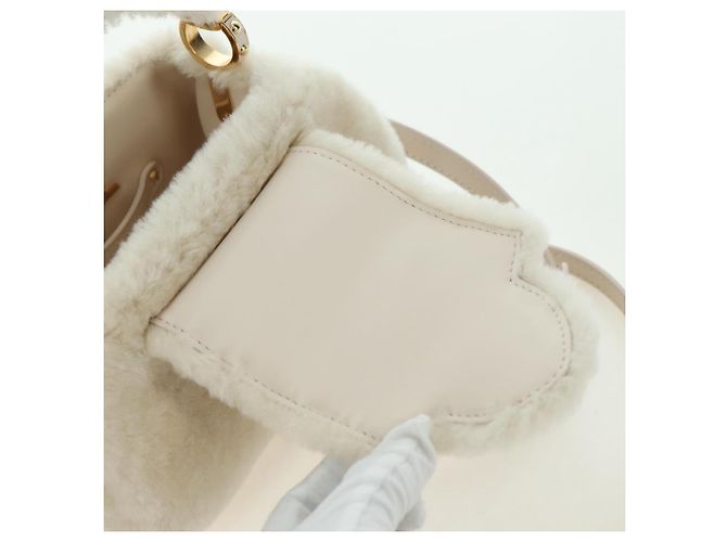 LOUIS VUITTON LV SKI Cozygram Capucines MINI Borsa in Lana Beige M26324 Auth LNZ969SM Monogramma - vista 10
