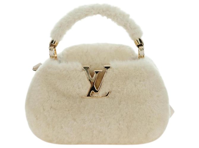 LOUIS VUITTON LV SKI Cozygram Capucines MINI Borsa in Lana Beige M26324 Auth LNZ969SM Monogramma - vista 13